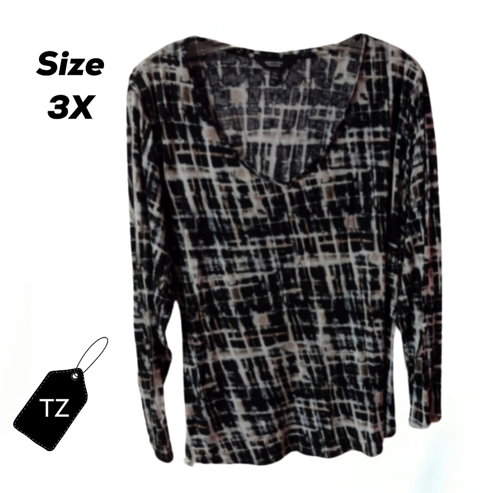 Tz) Simply Vera Vera Wang Long Sleeve Blouse – Size 3X